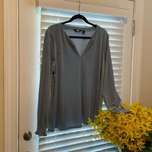 Lands' End Soft Velvet Blue Blouse